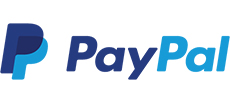 Paypal merchant logo with the word Paypal written in blue